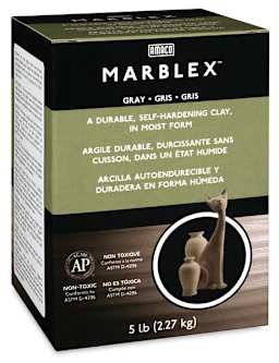 Marblex Gray Self-Hardening Clay - Front of 5 lb. package shown