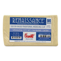 Chavant Renaissance Modeling Clay - 2 lb, White, Medium - top view