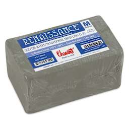 Chavant Renaissance Modeling Clay - 2 lb, Gray-Green, Medium - top view, angled