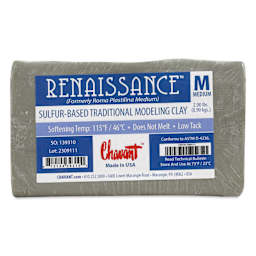 Chavant Renaissance Modeling Clay - 2 lb, Gray-Green, Medium - top view
