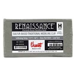 Chavant Renaissance Modeling Clay - 2 lb, Gray-Green, Firm - top view