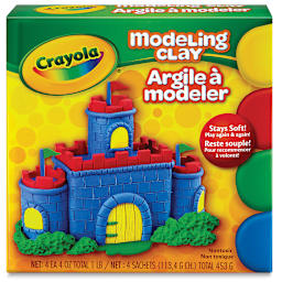 Crayola Modeling Clay - Basic Colors, 1 lb, Set of 4, front of the packaging