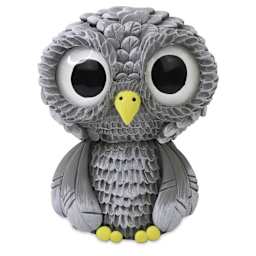 Super Sculpey - 1 lb, Gray finished owl sculpture example