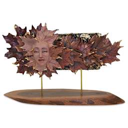 Sculpey Glaze- 1 oz, Satin finished face leaf project example