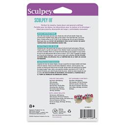 Sculpey III Set - Brights, Pkg of 12, 1 oz back of packaging