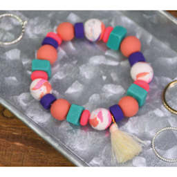 Sculpey III - 2 oz, Coral, finished bracelet