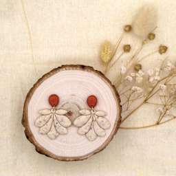 Staedtler Fimo Effect Botanical Polymer Clay - Set of 12, Boho, finished earrings