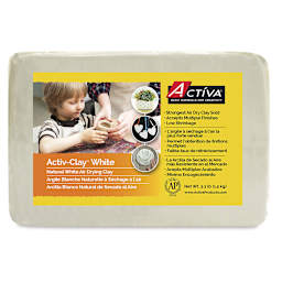 Activa Activ-Clay Air Drying Clay - Front of package of 3.3 lb White Drying Clay
