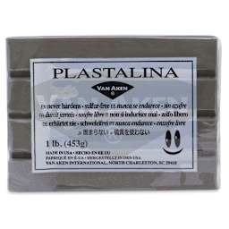 Van Aken Plastalina Modeling Clay - 1 lb, Gray - front of packaging