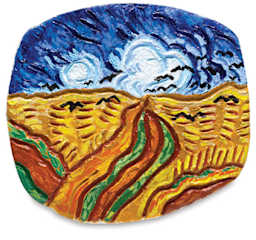 Air-Dry ClayCrayola Air-Dry Clay (finished example of a textured plate featuring a Van Gogh painting)