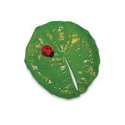 Sculpey UltraLight Clay - A decorated leaf with a tiny ladybug made with Ultralight Clay