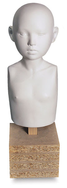 Activa La Doll Satin Smooth Air-Dry Clay - Front view of Bust of undecorated Doll 
