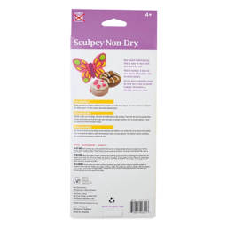 Sculpey Non-Dry Modeling Clay - Pkg of 20, 0.8 lb, Assorted Colors back of packaging