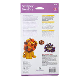 Sculpey Non-Dry Modeling Clay - Pkg of 52, 2.16 lb, Assorted Colors back of packaging