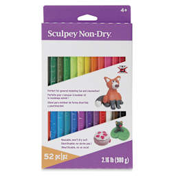 Sculpey Non-Dry Modeling Clay - Pkg of 52, 2.16 lb, Assorted Colors front of packaging