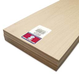 Midwest Products Genuine Basswood Sheets - 1/4" x 6" x 24", 5 Pieces