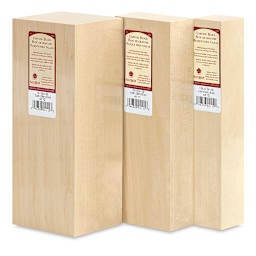 Walnut Hollow Basswood Carving Blocks - Three sizes of blocks shown upright