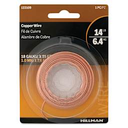 Hillman Copper Hobby Wire - 18 Gauge, 25 ft Coil, front of packaging