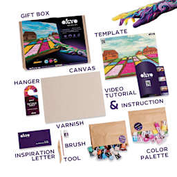 Okto Sensory Art DIY 3D Clay Painting Kit - Flower Beds - labelled contents