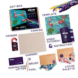Okto Sensory Art DIY 3D Clay Painting Kit - Koi Fish - labelled contents