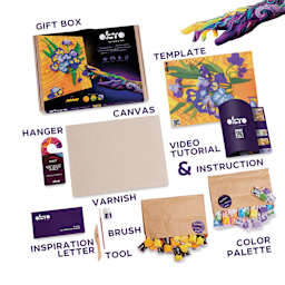 Okto Sensory Art DIY 3D Clay Painting Kit - Irises - labelled contents