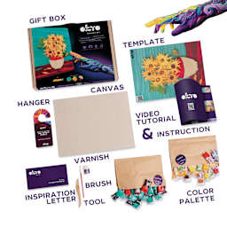 Okto Sensory Art DIY 3D Clay Painting Kit - Sunflowers - labelled contents