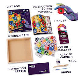 Okto Sensory Art DIY Wood & Craft Clay Kit - Flowers, Freedom Colors - labelled contents
