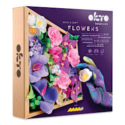 Okto Sensory Art DIY Wood & Craft Clay Kit - Flowers, Inspiration Colors - front of packaging