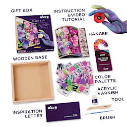 Okto Sensory Art DIY Wood & Craft Clay Kit - Flowers, Inspiration Colors - contents