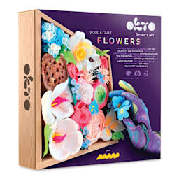 Okto Sensory Art DIY Wood & Craft Clay Kit - Flowers, Romance Colors - front of packaging