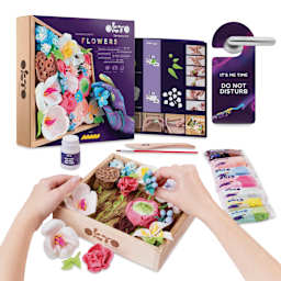 Okto Sensory Art DIY Wood & Craft Clay Kit - Flowers, Romance Colors