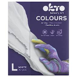 Okto Sensory Art Colours Air Clay - White, Pkg of 30 - front of packaging