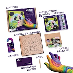 Okto Sensory Art Clay Color By Number Kit - Panda - labelled contents