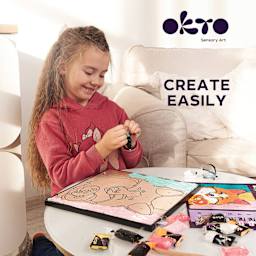 Okto Sensory Art Clay Color By Number Kit - Fox - in progress