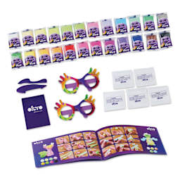 Okto Sensory Art Air Clay Creativity Kit - Pastels, Set of 24 - contents