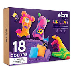 Okto Sensory Art Air Clay Creativity Kit - Set of 18 - front of packaging