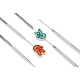 Soolla Needle Rubbers - Peace Sign, Orange and Blue, Set of 2 - with needles (not included)