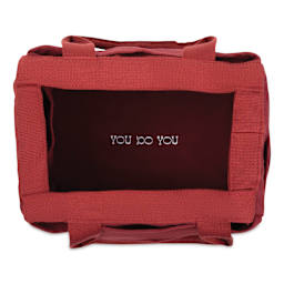 Soolla Studio Art Supply & Pottery Tool Bag - Sangria - top view of open bag