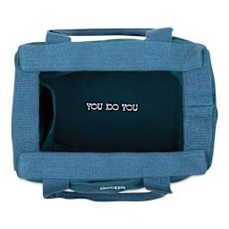 Soolla Studio Art Supply & Pottery Tool Bag - Aquamarine - top view of open bag