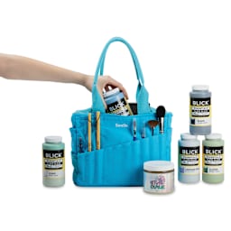 Soolla Studio Art Supply & Pottery Tool Bag - Electric Blue, Blick Exclusive - setting supplies in bag