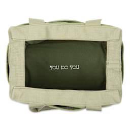 Soolla Studio Art Supply & Pottery Tool Bag - Ganja Green - top view of open bag