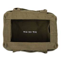 Soolla Studio Art Supply & Pottery Tool Bag - Deep Forest Green - top view of open bag