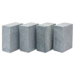 Gian Carlo Stoneworks Green Indian Soapstone Block - 2 lb, 3-1/2" x 3" x 1-1/2", Pkg of 4, vertical