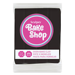 Sculpey Bake Shop Oven-Bake Clay - Black, 2 oz front of packaging