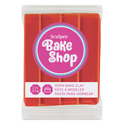 Sculpey Bake Shop Oven-Bake Clay - Red, 2 oz front of packaging