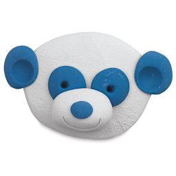 Sculpey Bake Shop Oven-Bake Clay - Finished head of a Blue and White Bear made with Clay