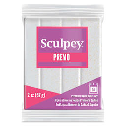 Sculpey Premo - 2 oz, White Gold, Glitter