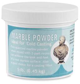 ArtMolds Powders - Front of jar of 1 lb.White Marble Powder