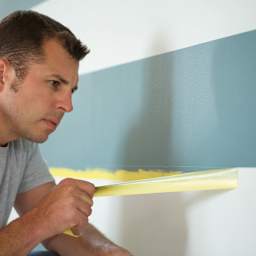 FrogTape Masking and Painting Tapes - Photo of painter pulling Delicate tape off wall