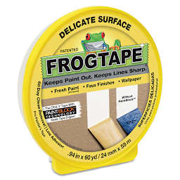 FrogTape Masking and Painting Tapes - Front of package of yellow Delicate Surface tape shown
